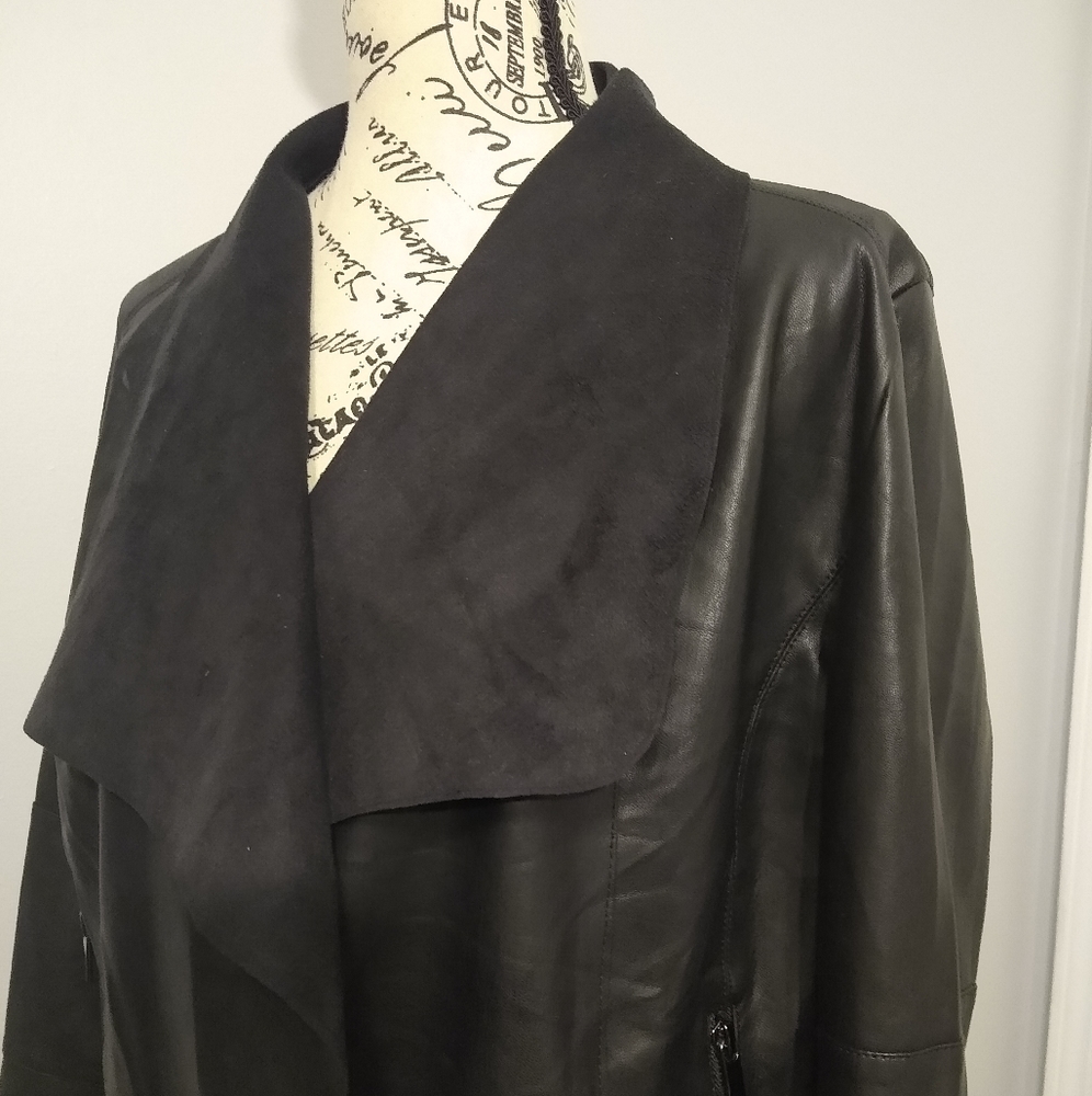 Bagete FauxLeather Open-Front Jacket - Picture 5 of 7